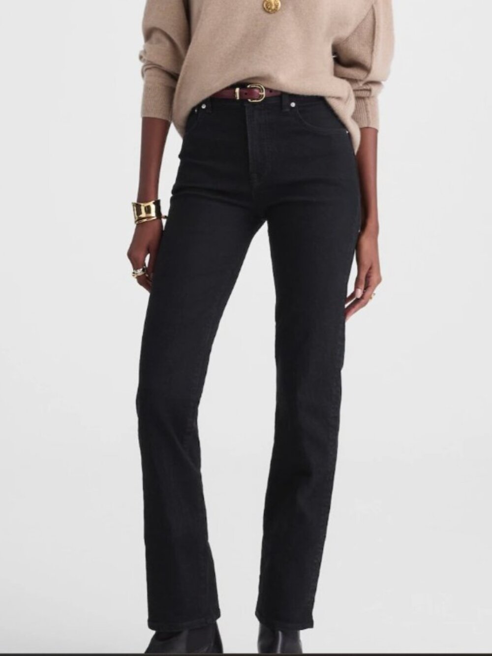 Madewell The Longline Straight Jean - Black Frost - Sz 32